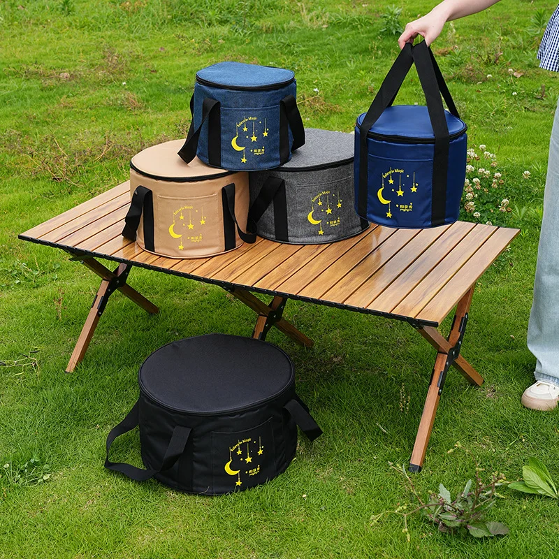 Large round Pot Holder Storage Bag Outdoor Portable Cooking Utensils Insulation Bag Anti-collision Wrap Camping Picnic Supplies