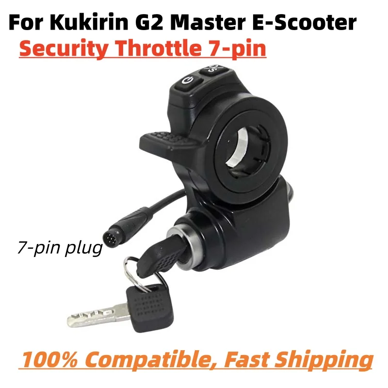Combo Single Handlebar Control Unit Thumb Throttle with Key Ignition Lock, M8 7Pin Waterproof for KuKirin G2 Master E-Scooter