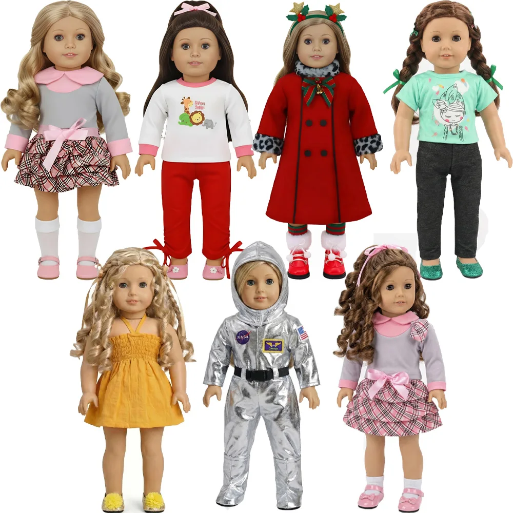New Style Suitable For 18 Inch Dolls, 43cm Reborn Doll Clothes Set, Sweet Dress, Casual Set, Temperament Coat, Children's Gift