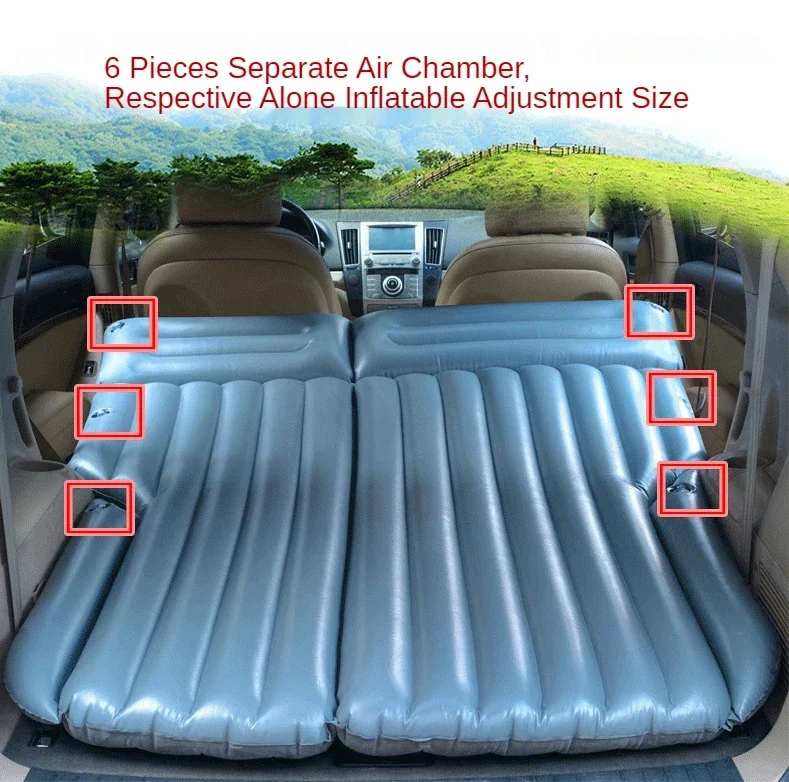 Car Travel Bed Foldable Twin Mattress SUV Trunk Automobile Mattress Outdoor Cushions Sleeping Bed Backseat Air Mattress