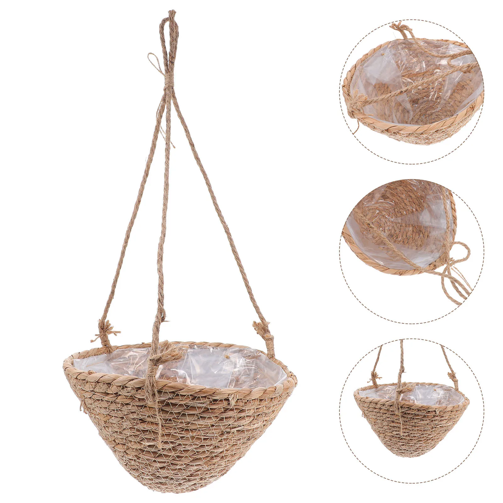 

Natural Woven Cone Hanging Basket Sturdy Breathable Environment Ideal Balcony Decor Various Plants Suitable Longterm Use