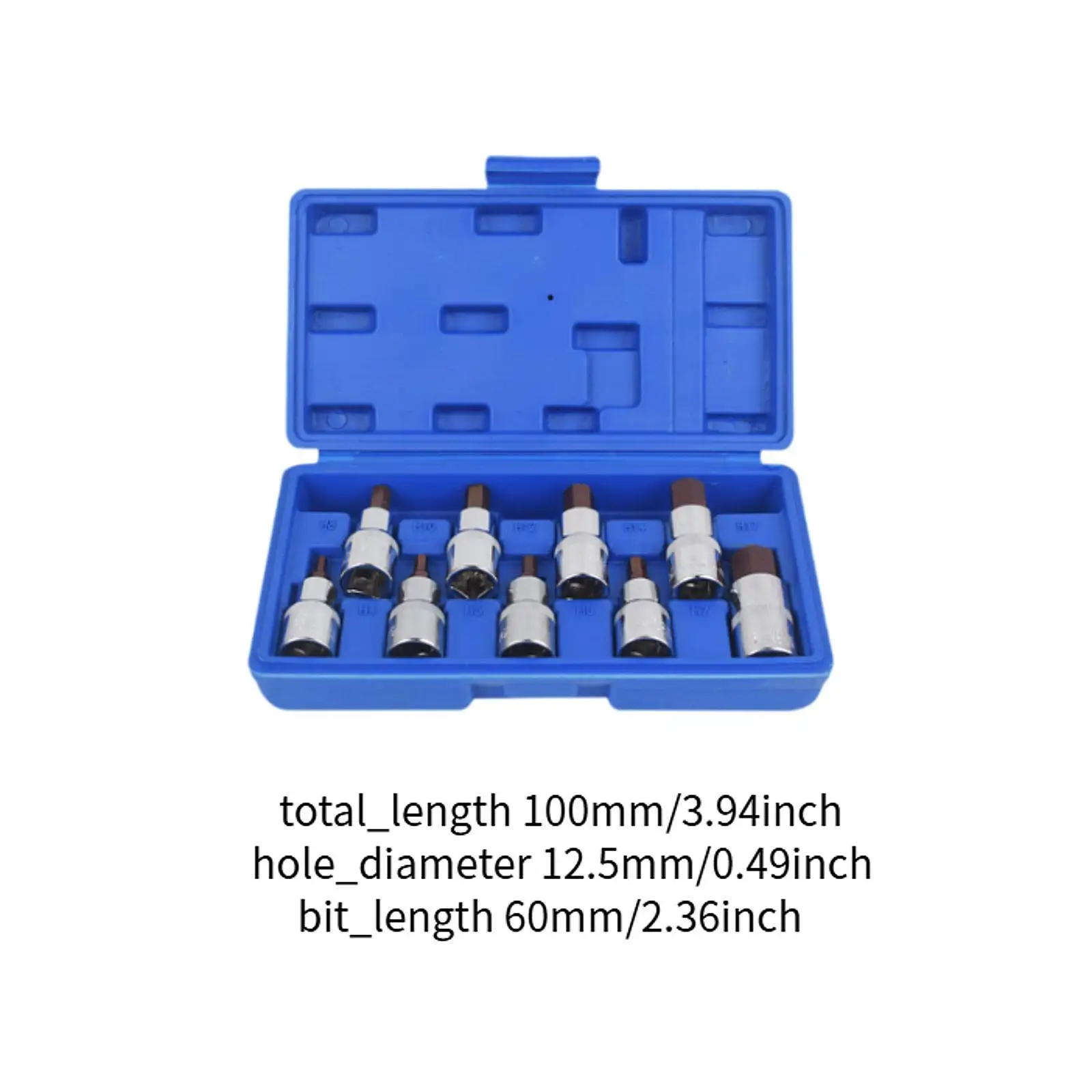 9Pcs 1/2" Hex Bit Socket Set Supplies Replacement Tool Kit Premium Accessory Impact Socket Set for Machinery DIY Repairs