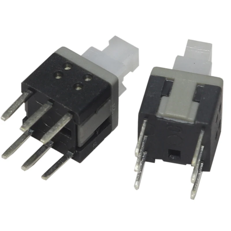 【30-10PCS】5.8X5.8MM Push Button Switch DIP Double 6Pins Latching Switch  The Power Switch