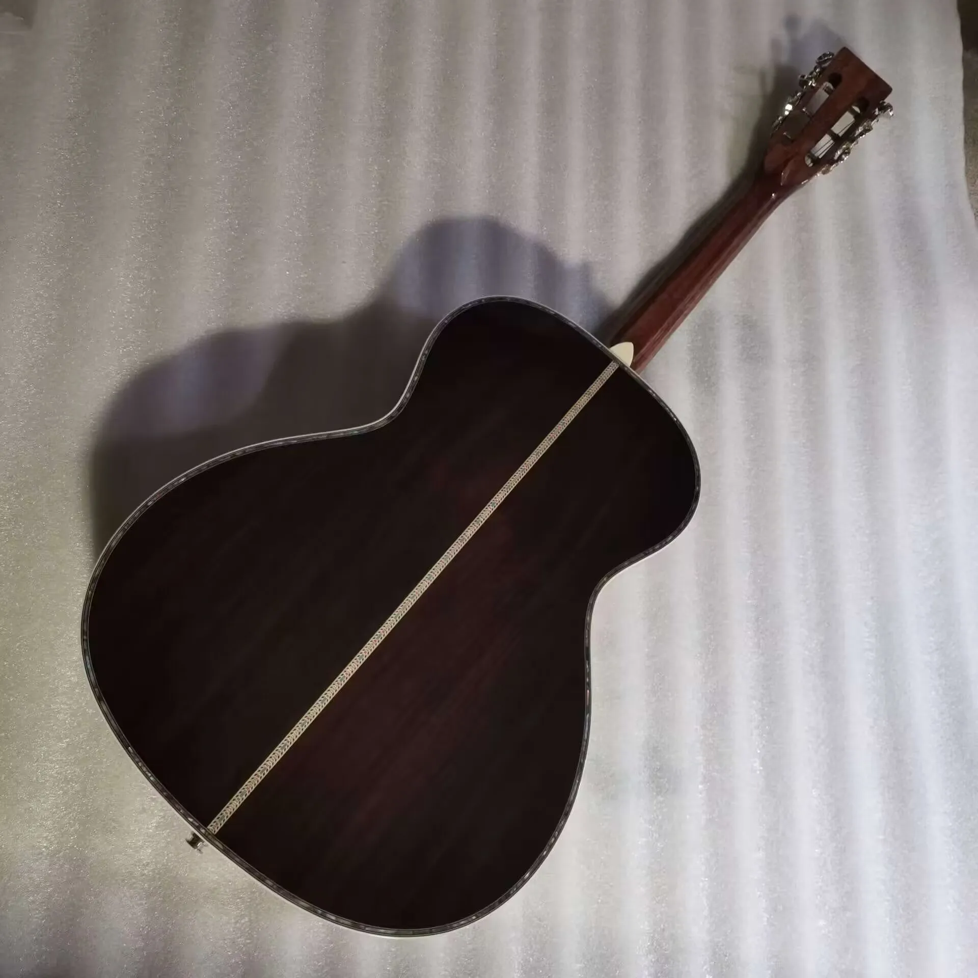 custom handmade parlor guitar with soundhole eq OO solid top best quality professional small guitar with slot headstock