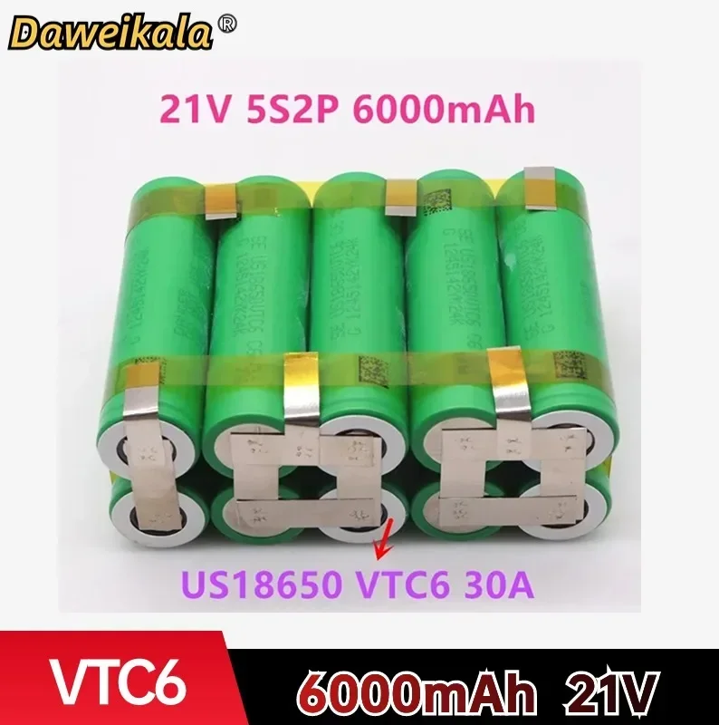 

18650 Power Tools 21V 12v 6000mAh 30amps 3S1P Cordless Screwdriver VTC6 for 12.6v Battery High-current Rechargeable Accessories