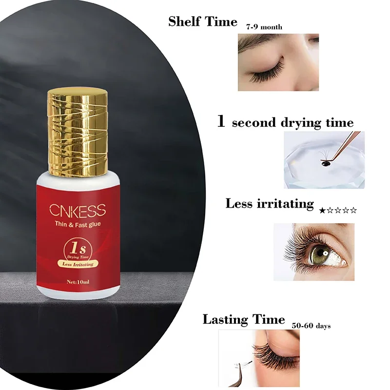 Cnkess 10ml 1 Sekunde schnell trocknender Kleber für Wimpern verlängerung kleber wasserfeste Wimpern wimpern selbst klebende Kosmetik