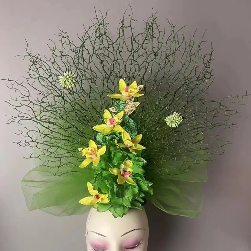 Chinese Style Forest New Handmade Stage Makeup Studio Personalized Styling Runway Models Creative Headwear Women's Headwear