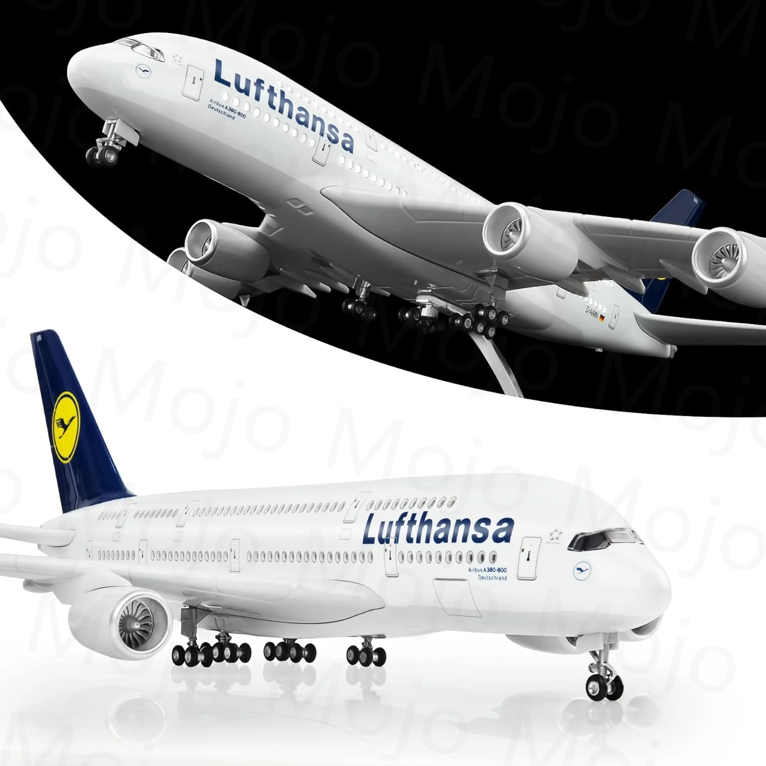 

1/160 Scale 46CM Airplane 380 A380 Lufthansa Airline Model W Light and Wheel Diecast Plastic Resin Plane For Collection