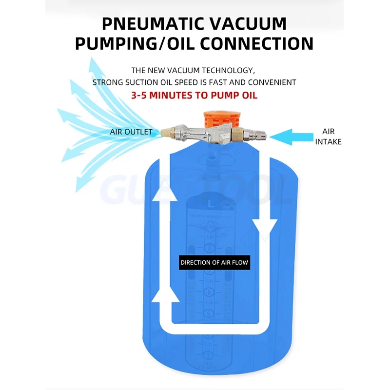 Automotive Electric Pneumatic Oil Vacuum Pump Connect The Waste Oil Recovery Collector Drum Waste Oil Changer Auto Repair Tool