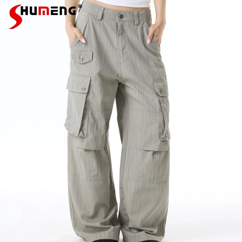 Fashion Multi-pocket Tooling Pants Men's Women's 2026 Summer New High-end Trendy Solid Color Pants Personality Stylish Trousers