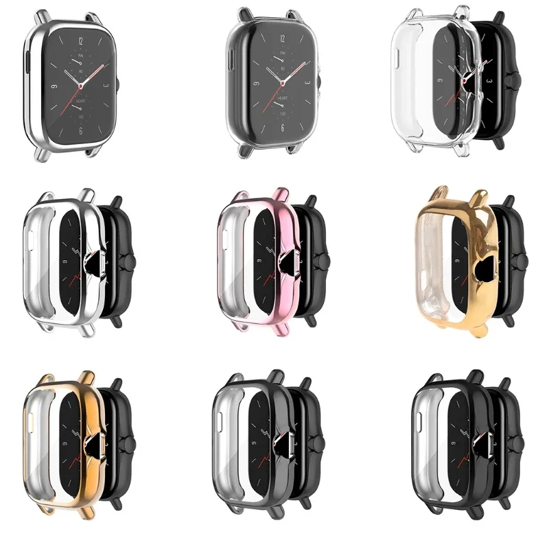 Casing pelindung untuk jam tangan Amazfit GTS2, pelindung layar penutup jam tangan untuk Huami GTS 2 TPU lembut tahan lama Bumper cangkang casing jam