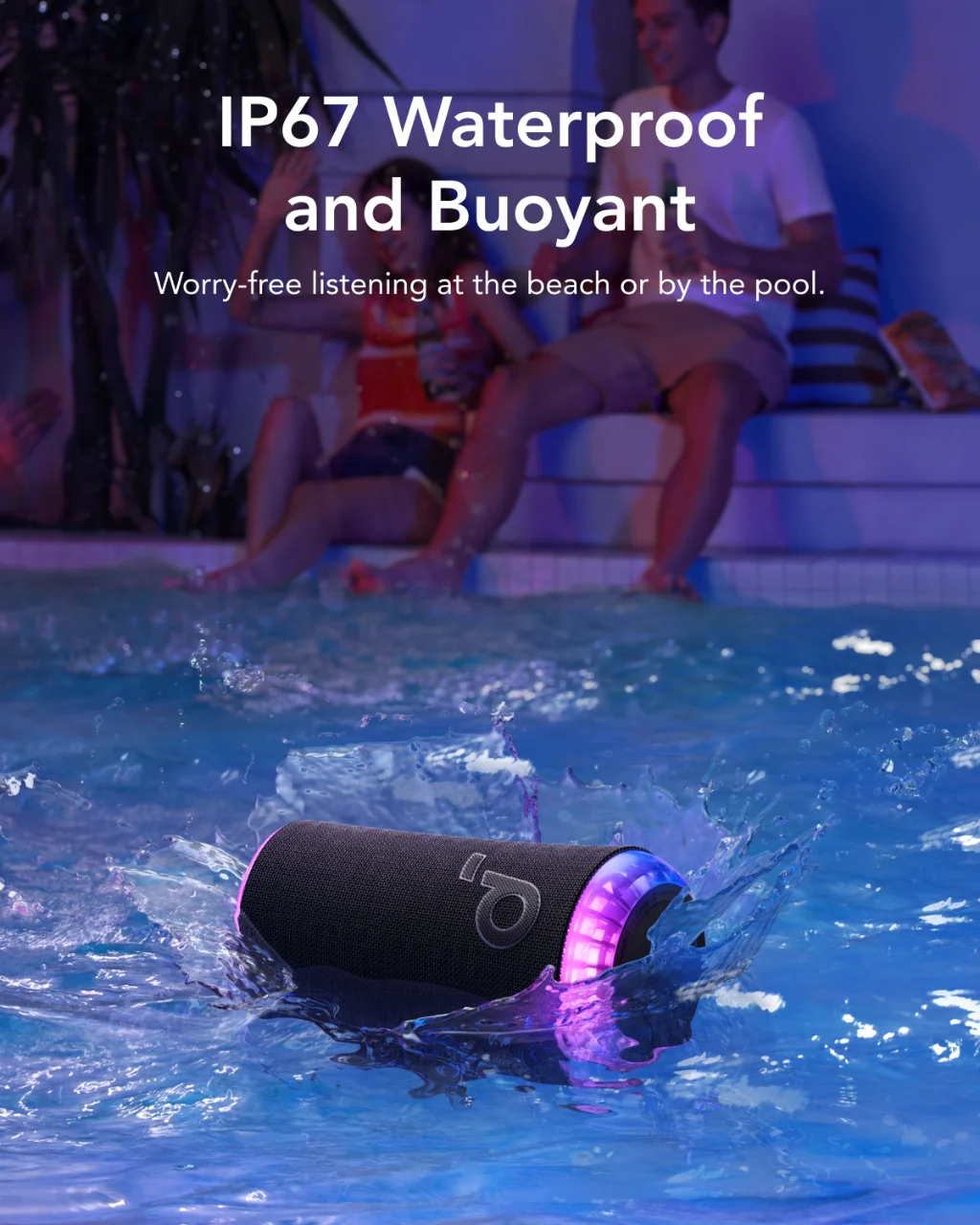 ลำโพงพกพาเรืองแสงด้วย soundcore พร้อมเสียง ° 30W 360ไฟเรนนิ่งการเล่น18ชั่วโมงการปรับแต่งความถี่และการแสดงแสง