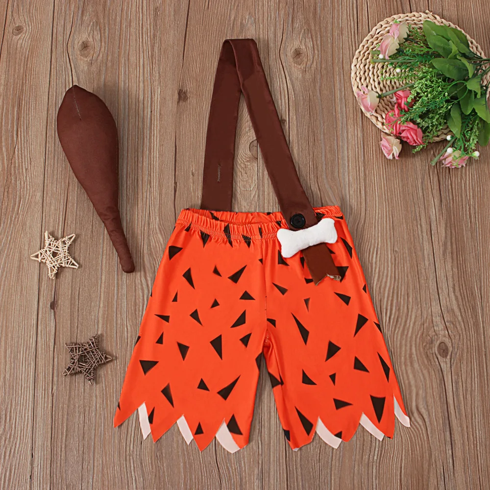 Infant Boy Pebble Bone Stone Halloween Fancy Dress Up Child Dog Bones Flint Stone Cosplay Baby Cavegirl Caveman Costume - Image 6