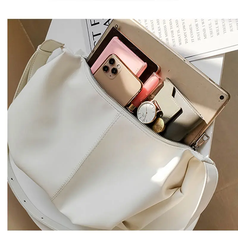 Genuine Dumpling 2024 Korean Version New Large Capacity Soft Leather Tote Shoulder Casual Crossbody Small Bag ANI