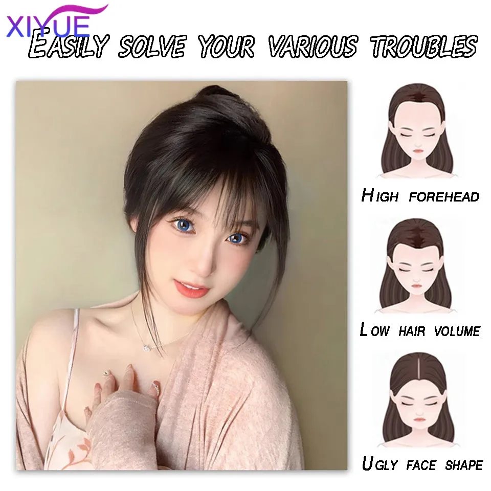 XIYUE   French bangs wig Women\'s natural forehead and head patch fake bangs air bangs wig patch