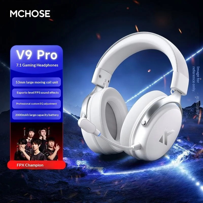 MCHOSE V9 Pro2 ゲーミングヘッドセット、オーバーイヤー型クアッド