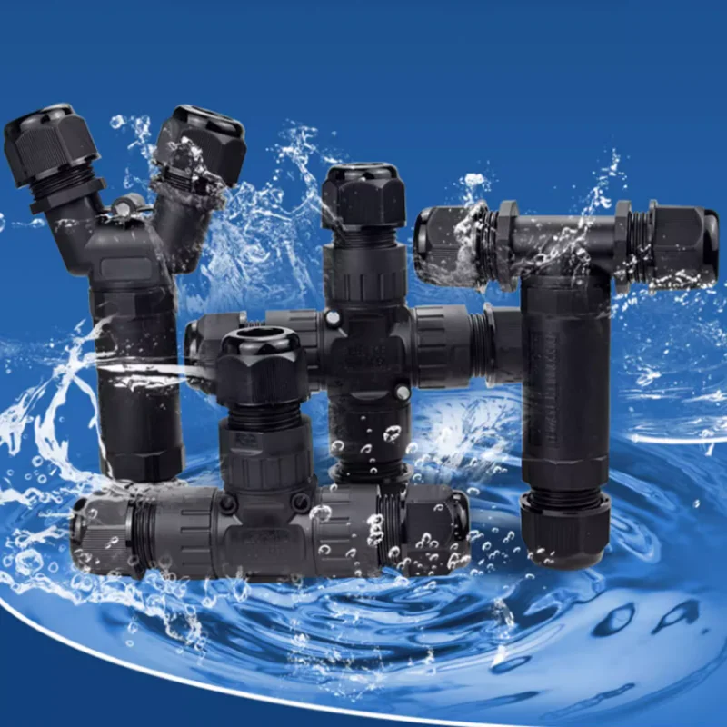 IP68 Waterproof T-Type Junction Connector，Solderless Quick Install Terminal Block for Outdoor Street Light & Electrical Wiring