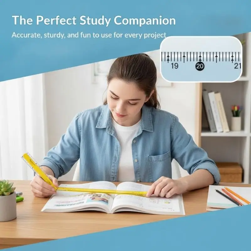 1Pcs Multifunctional Folding Ruler, 4 Colors Available, Clear Scale, Portable For Geometry Drawing & Measuring At School Home