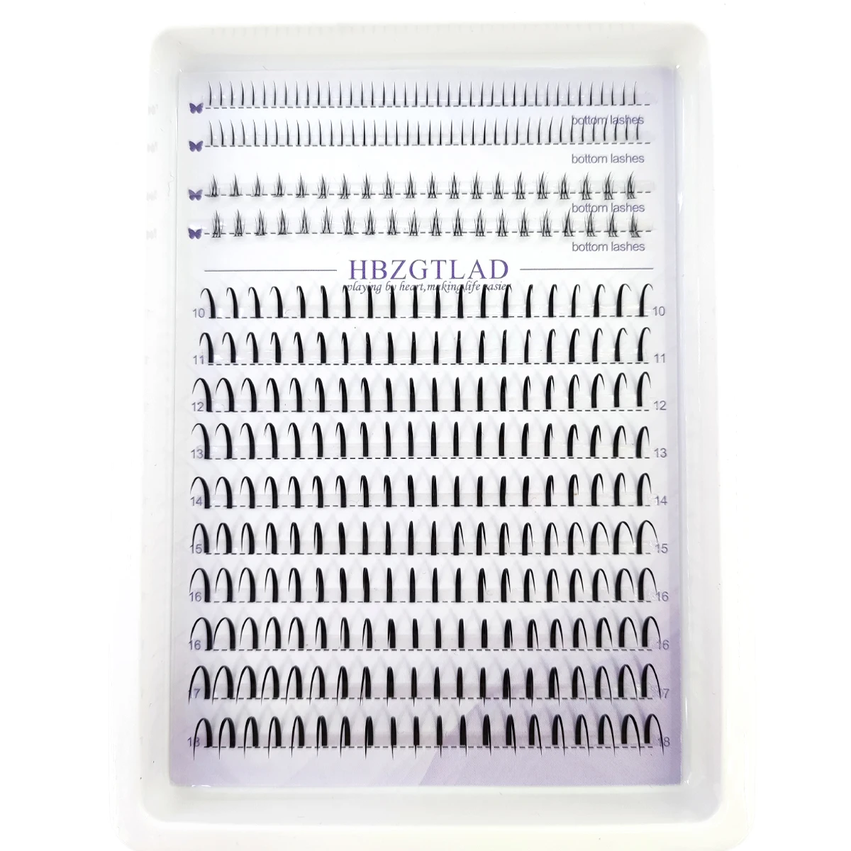 HBZGTLAD Sztuczne Rzęsy Extra Długie Sztuczne Rzęsy Zestawy Rzęs Przedłużacze do Rzęs Grzywka i Rzęsy z Końcówką DIY Rzęsy Fairy/Manga