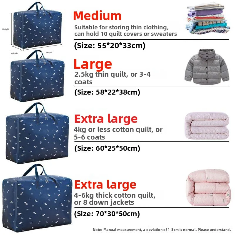 Extra Large Thick Cotton Quilt Storage Bag Oxford Cloth Clothes Storage Bag Moving Bag Moisture Proof Handheld Bag for Moving