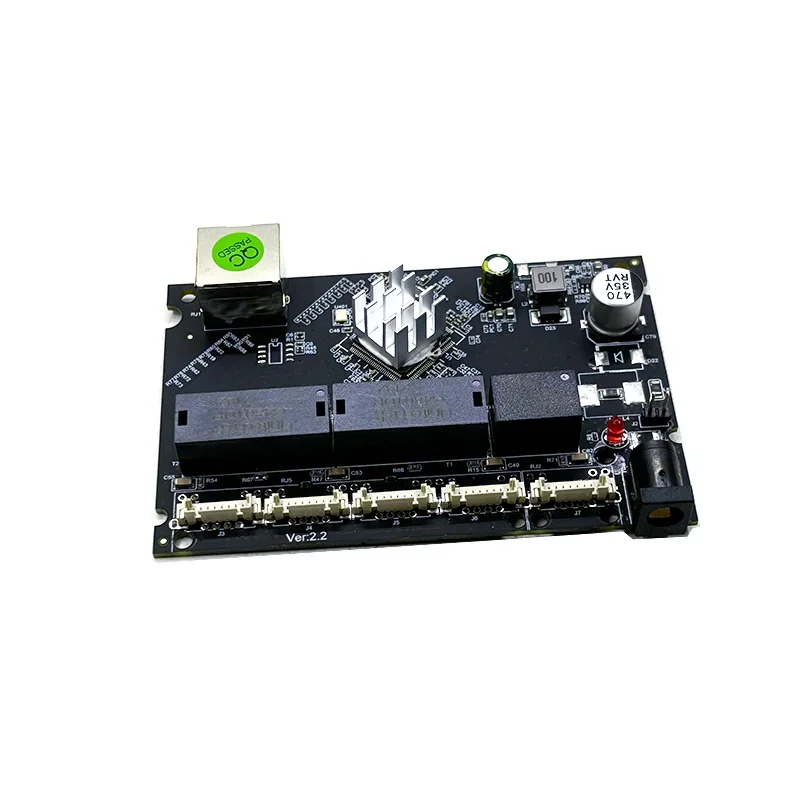 OEM PBC 8 Port Gigabit Ethernet Switch 8 Port met 8 pin way header 10/100/1000 m hub 8way power pin Pcb board OEM schroef gat