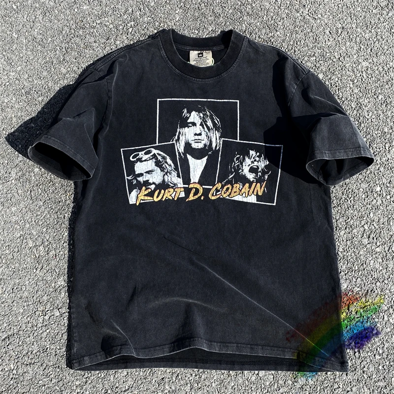 

Kurt Donald Cobain Character Graphics Printed T Shirt High Quality Vintage Clothing Loose Oversize Tees Tops T-Shirt For Men