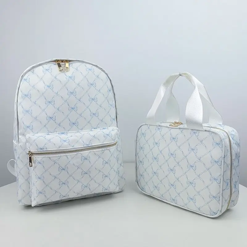 Plaid Print Backpack with Lunch Box Cute Waterproof Student Schoolbag Birthday Gift for Kid 2pcs set Clearance sale items