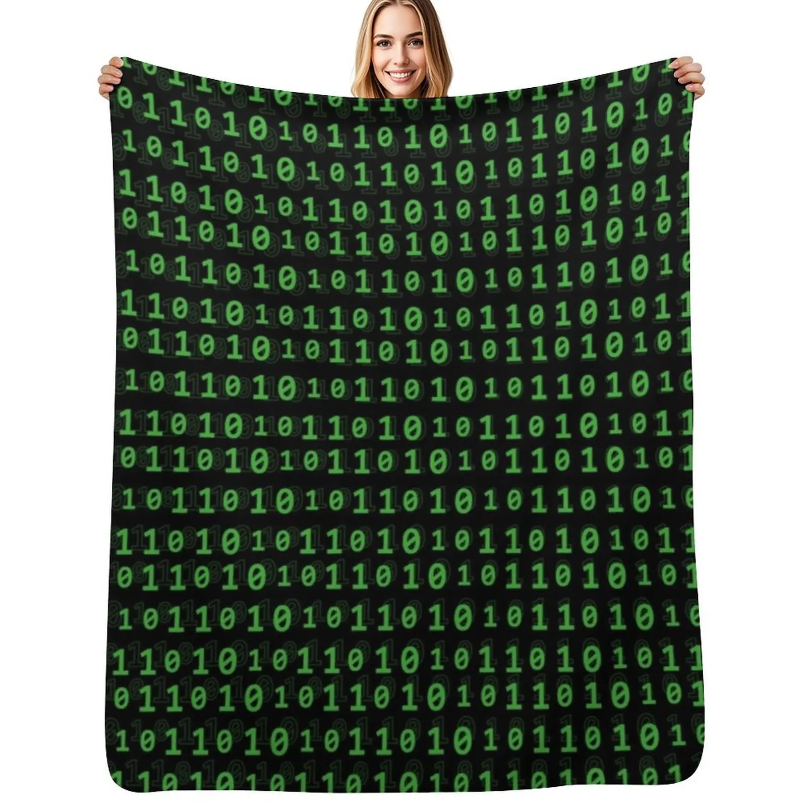Binary numbers Throw Blanket Warm Napping Blanket for Office Couch Bed