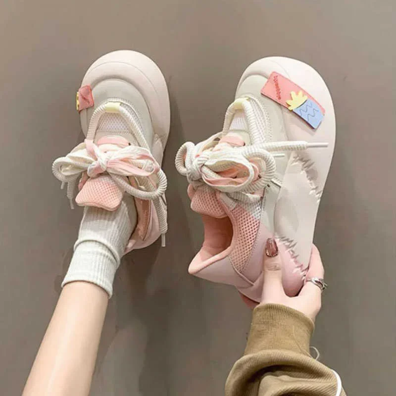 Primavera nuevo diseño lindo sentido cabeza redonda zapatillas casuales mujeres cómodos encantadores zapatos de pan mujeres