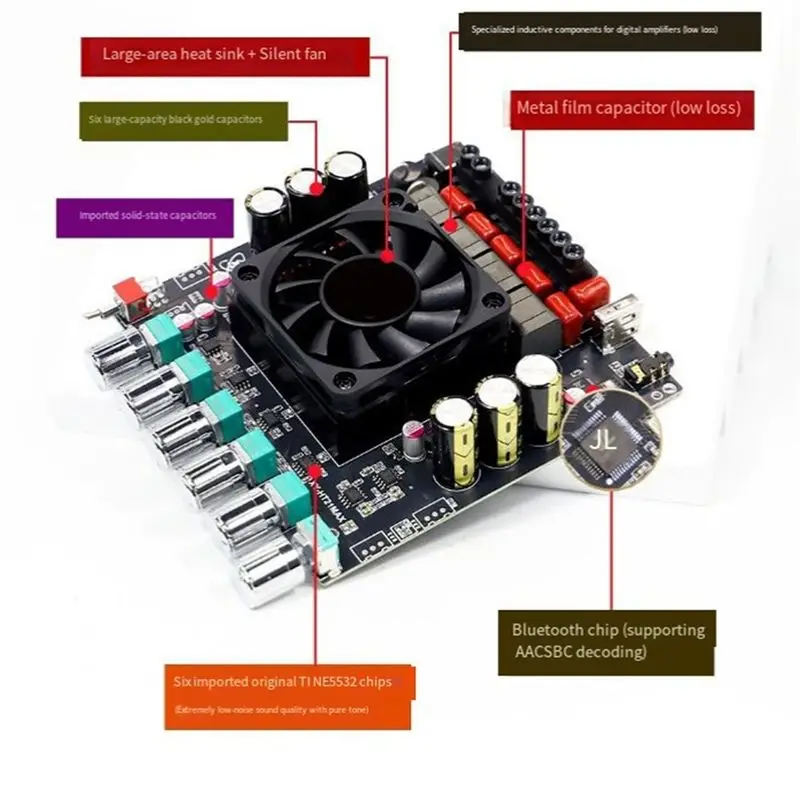 A25P Bluetooth Digital Amplifier Board 2.1 Channel Amplifier Board Bluetooth Power Amplifier Board