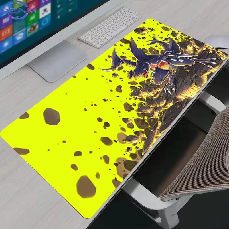Alfombrilla de ratón grande con diseño de Pokémon Garchomp, ideal para la oficina, el escritorio, la mesa, el teclado, la computadora portátil, como accesorio para alfombrillas de ratón y para juegos.