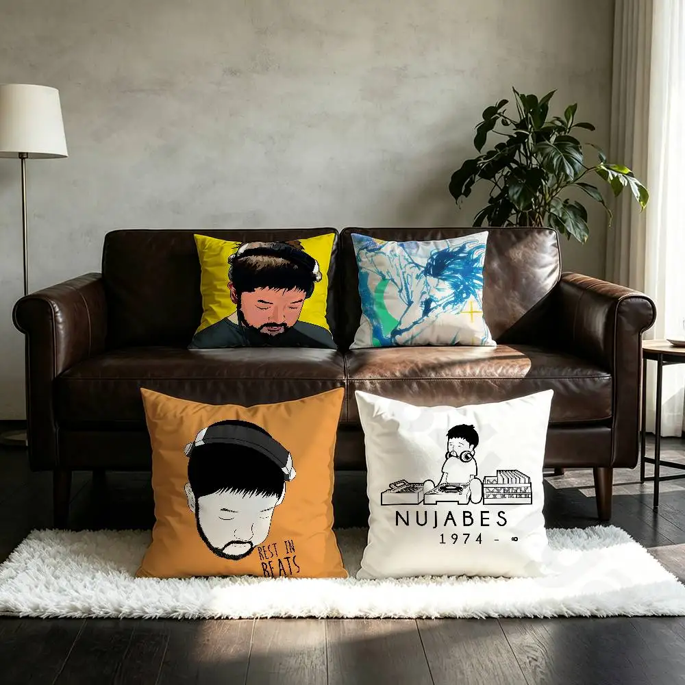 N-Nujabes Pillow Case Anti-dustmite Pillowcase Invisible zipper silky short plush Sofa cushion cover