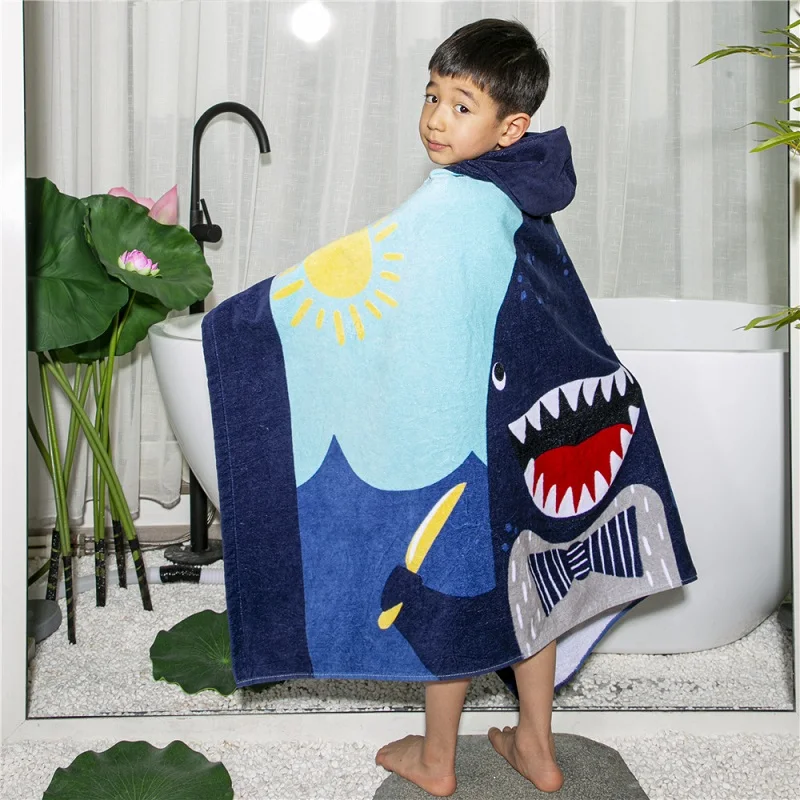 

Hot sell full season 100% Cotton Oversized Children Bath Towel Wrap,Cartoon Print Kids' Towels Poncho,Hooded Beach Towel