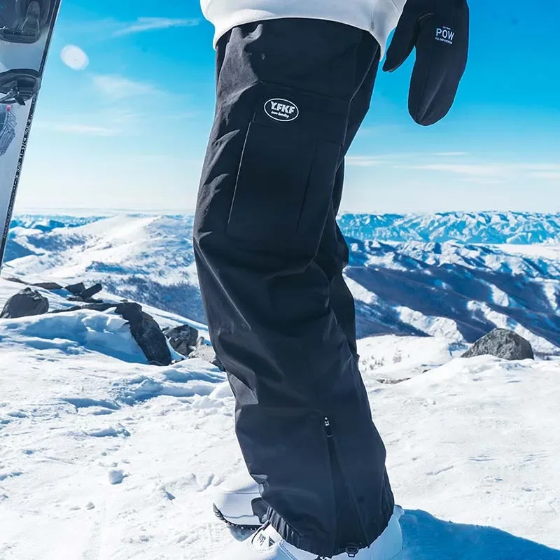 

New Winter Solid Outdoor Women Skiing Pant Windproof Waterproof Breathable Men Ski Pant Sport Polyester Snowboarding Pants
