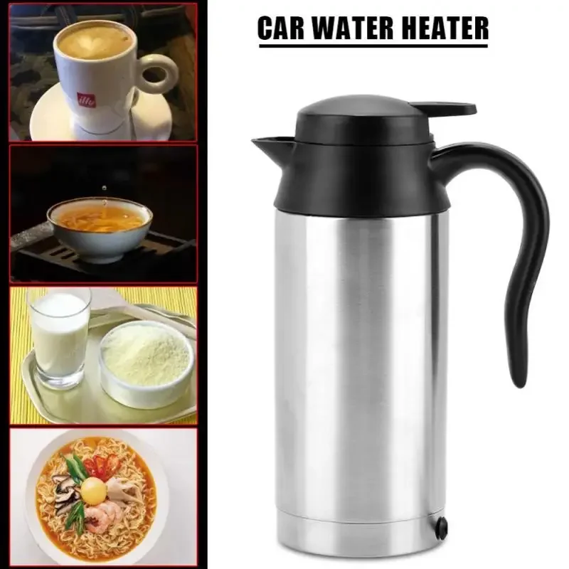 Tasse chauffante électrique portable en acier inoxydable, tasse pour thé, café, voiture de voyage, 750ml