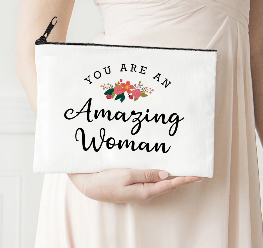 

Amazing Woman Printed Cosmetic Bags Bachelorette Party Makeup Bag Toiletries Organizer Women Pouch Purses Wedding Gifts