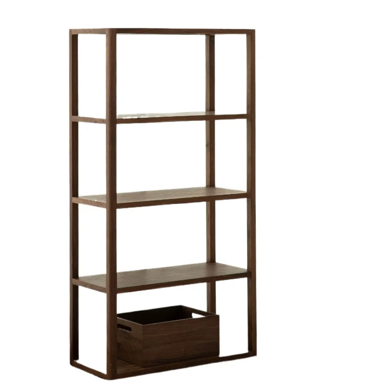 CX solid wood combination bookshelf tea room new Chinese laminate shelf