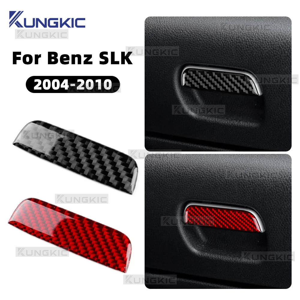 

Passenger Storage Box Switch Sticker For Mercedes Benz SLK R171 2004 2005 2006 2007 2008 2009 2010 Real Soft Carbon Fiber Trim