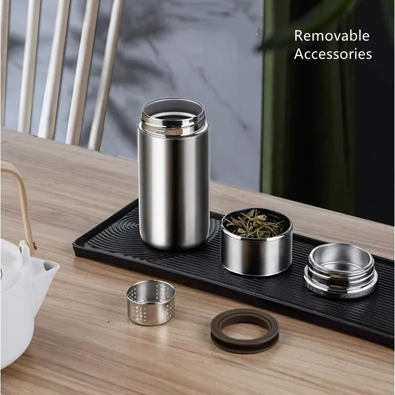 420ml Double Stainless Steel 304 Tea Vacuum Flask With Filter Leak-Proof Business Style Thermos Mug Thermal Water Bottle Tumbler