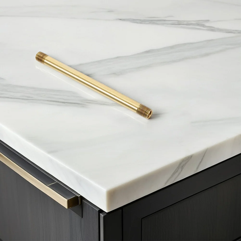 แท่งโคมไฟทองแดงเกลียว M10 แบบตรง 2 ชิ้น สไตล์วินเทจ สำหรับโคมไฟติดผนัง โคมไฟตั้งโต๊ะ อะไหล่ DIY สำหรับเปลี่ยน