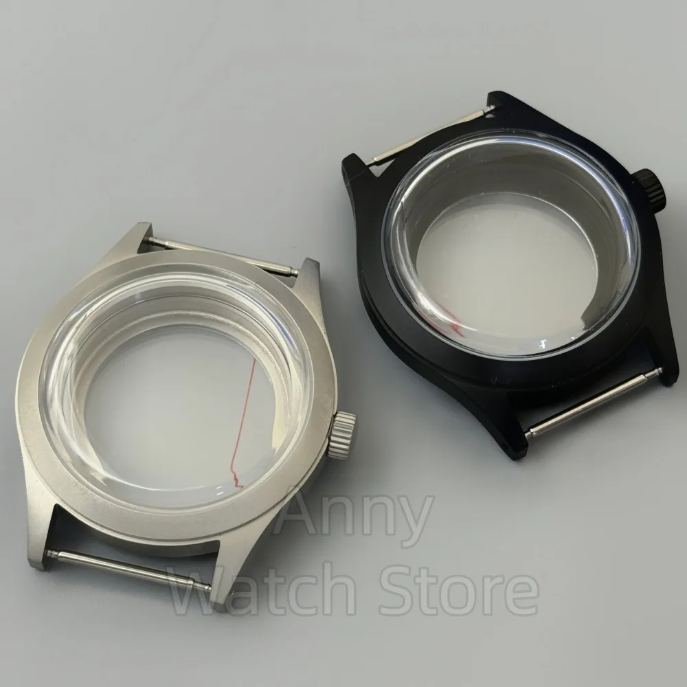 36mm39mm-サンドブラスト加工-ブラッシュ仕上げ-ウォッチケース-ドーム型-k1-ミネラルガラス-ステンレススチール-防水-nh34-nh35-eta2824-pt5000対応