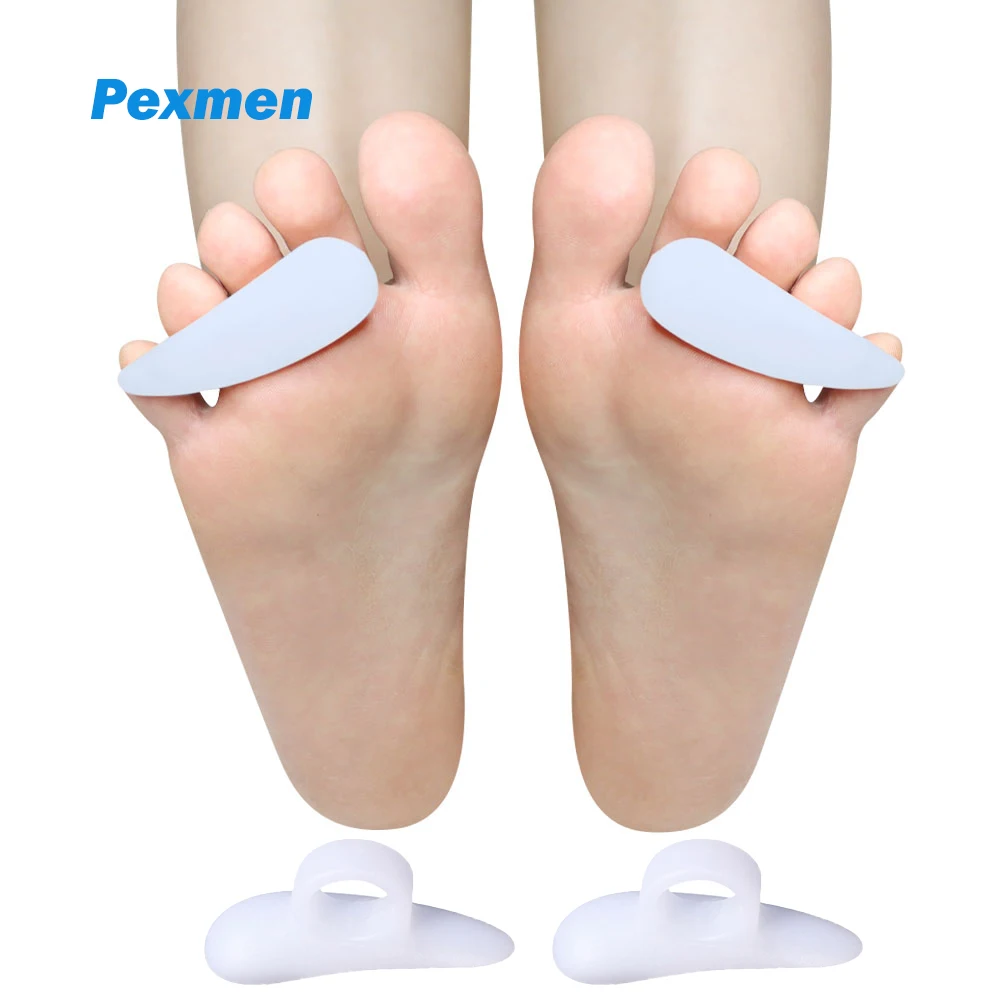 Pexmen 2Pcs Gel Hammer Toe Straightener Hammertoe Crest Cushions for Curled Curved Crooked Overlapping Claw and Mallet Toes