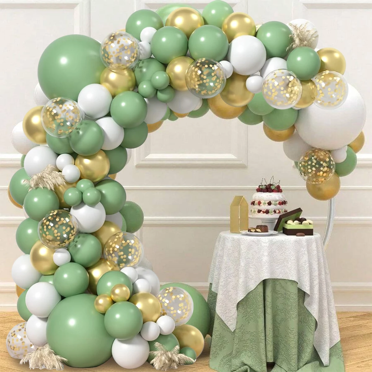 Green Balloon Garland Arch Kit Wedding 1st Birthday Party Latex Balloon Decoration Baby Shower Confetti Balloon Decor