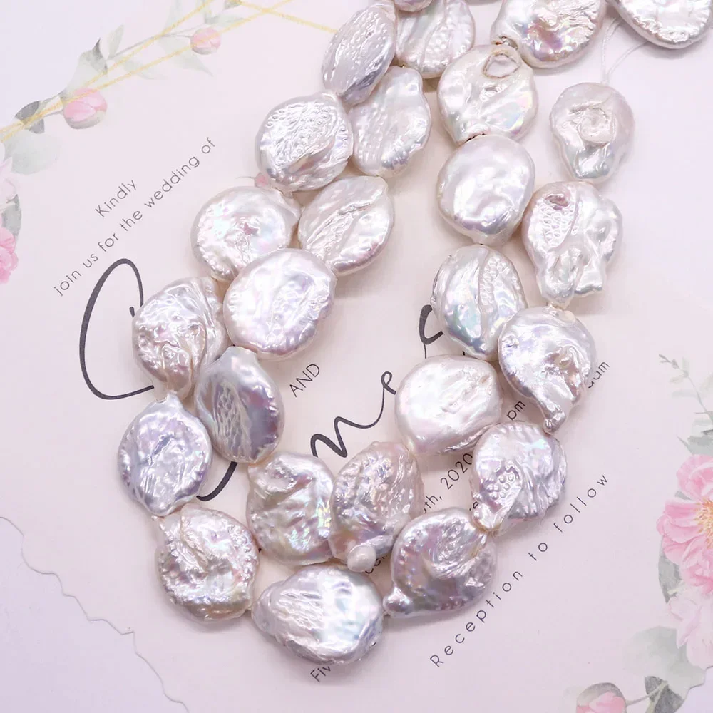 Creative Exquisite Natural Freshwater Slice‑Shaped Irregular Straight‑Hole Loose Beads DIY Necklace Craft Accessories Supplies