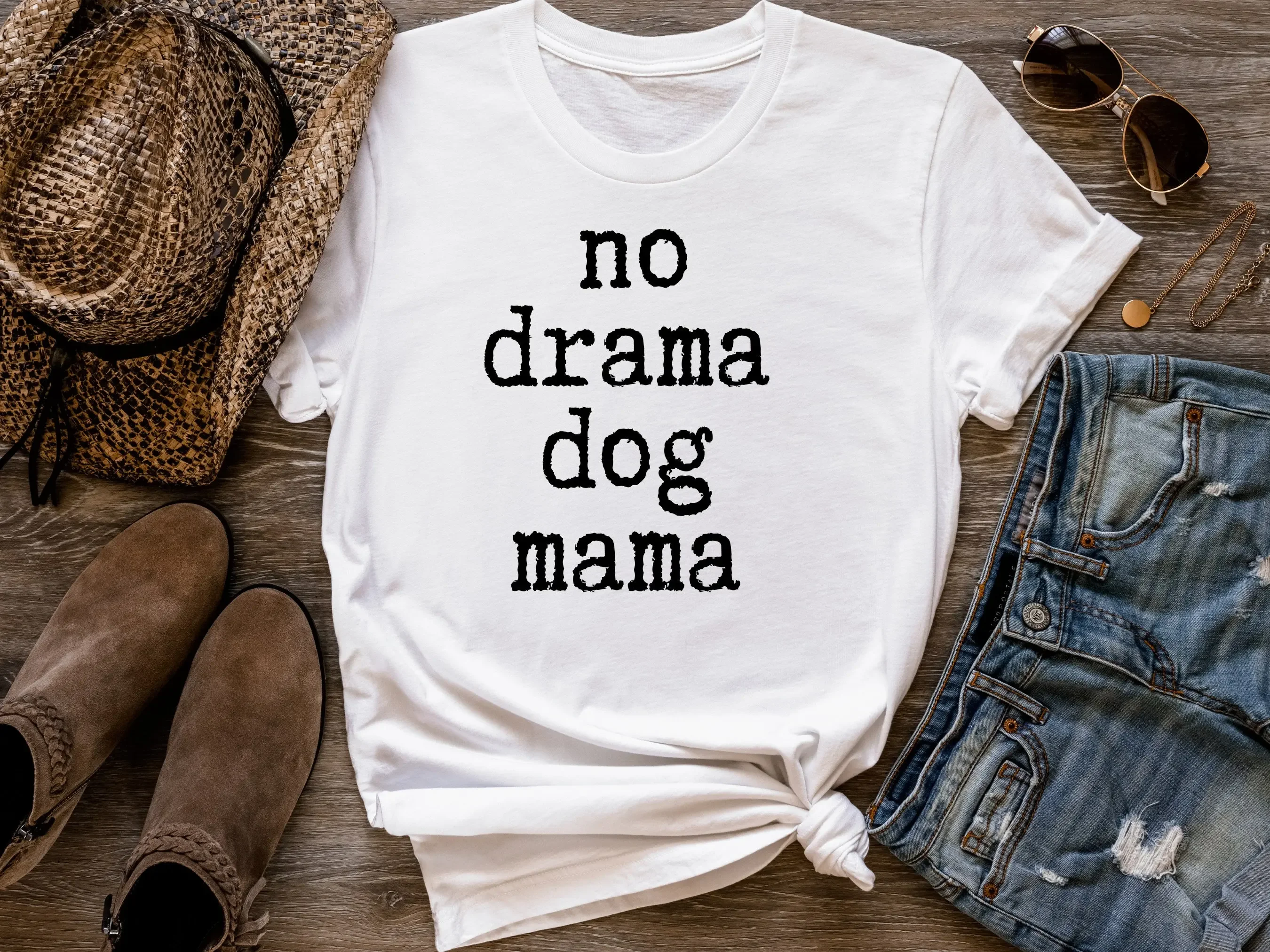 Funny Dog T Shirt No Drama Mama Park Walker Doggie Daycare For Lover Mom