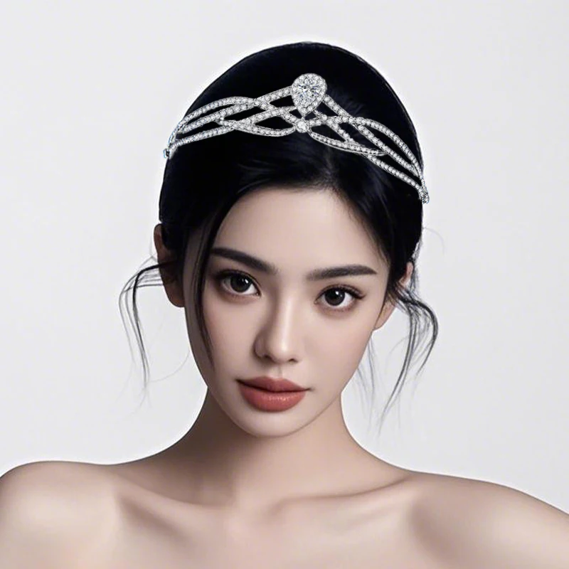 

1PCS Crystal Tiara Bridal Jewelry Exquisite Bride Party Rhinestone Bridal Crown New Hair Jewelry Women Headpiece Hair Accessorie