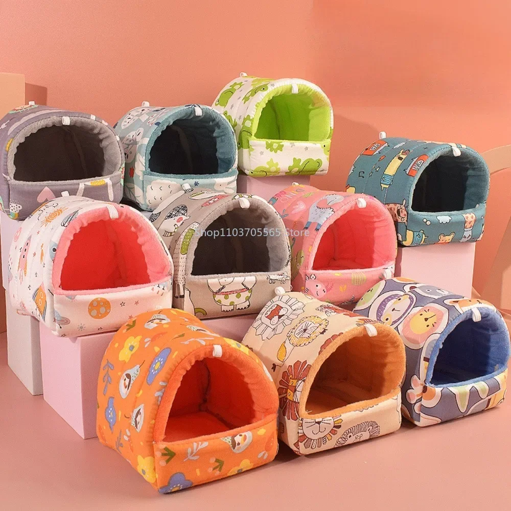 Cute House Guinea Pig Ferrets Small Animal Hammock Ferret Ferret Cage Accessories Beds Winter Warm Chinchilla Mat Hamster House