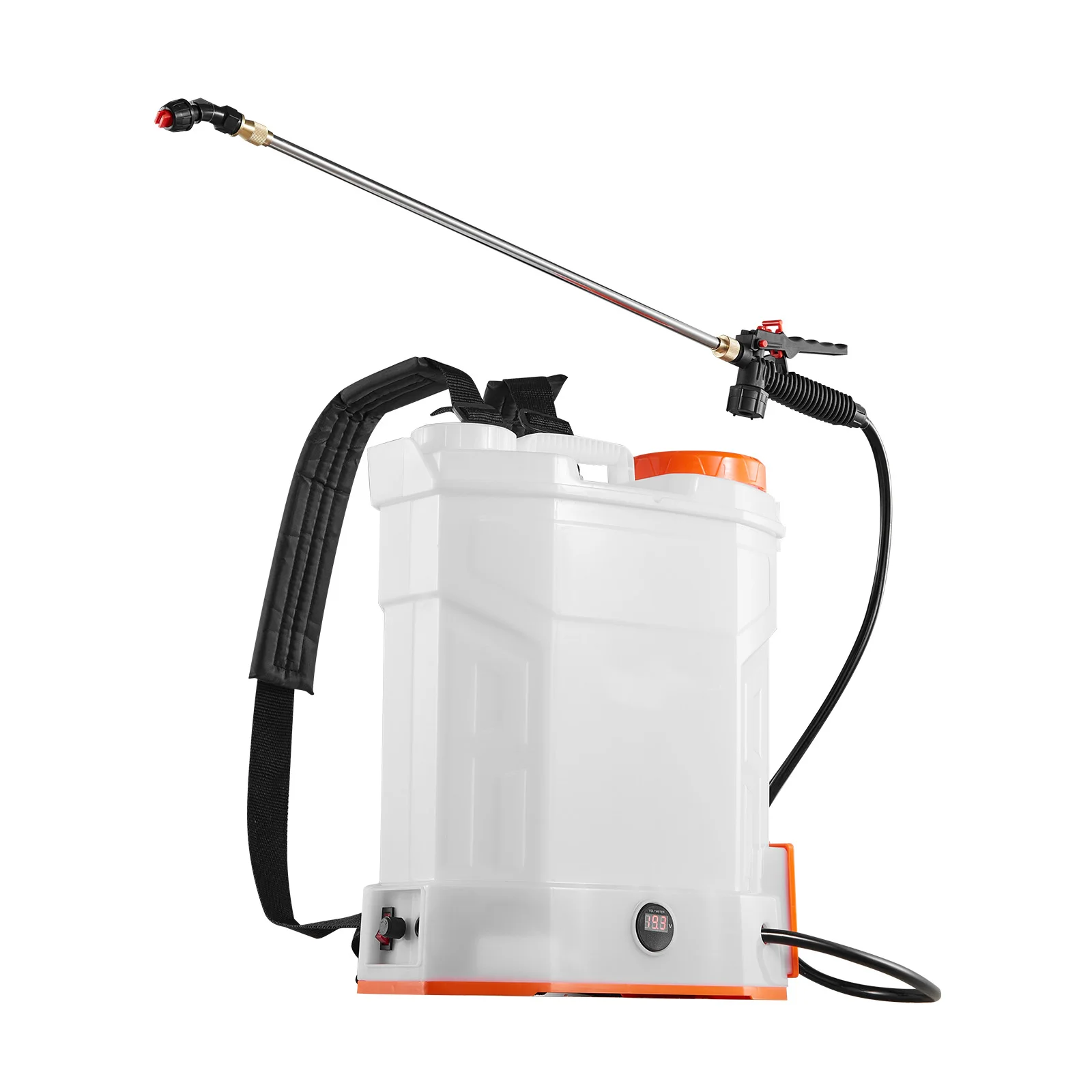 

SucceBuy Battery Powered Backpack Sprayer 3.2Gal Powerful Electric 2Retractable Wands&5Nozzles Adjustable 0-90PSI 2 Hour Runtime
