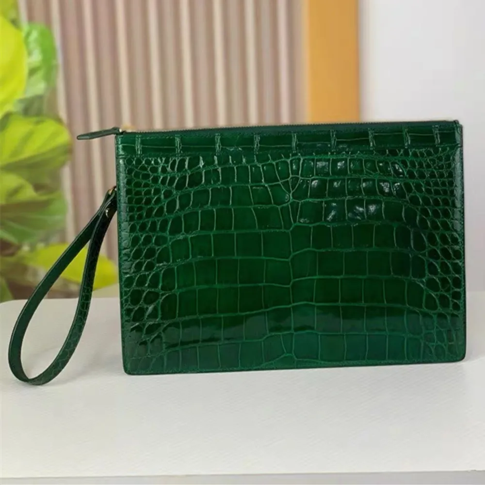 

Настоящая кожаная сумка-портмоне из крокодиловой кожи для мужчин и женщин, роскошный кошелек из натуральной кожи крокодила