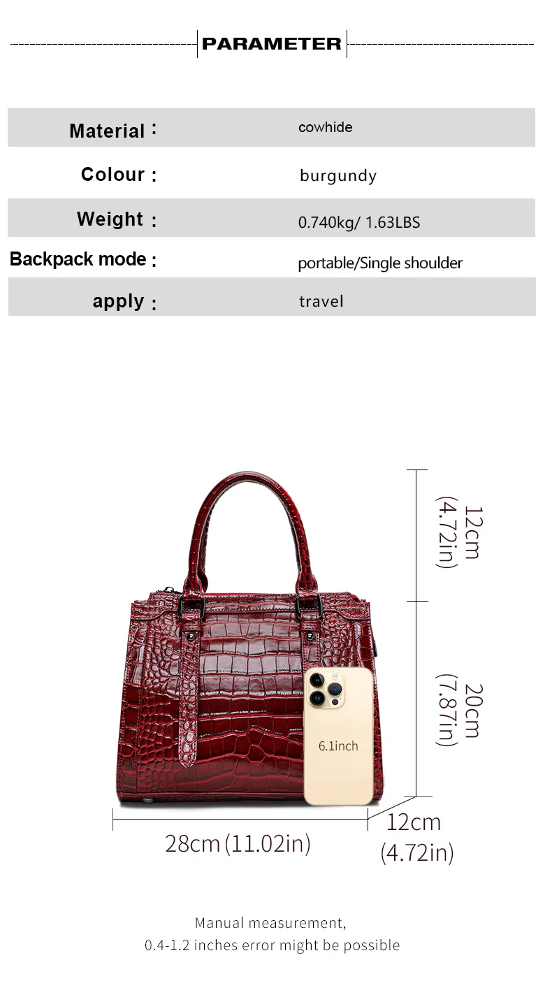2026 Neu eingetroffene Echtledertasche, hochwertige, elegante Handtasche, geräumige Pendler-Schulter- und Umhängetasche – Detail 4
